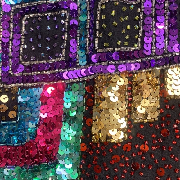 Vintage‎ Beaded Cocktail Mini Dress - Picture 7 of 16